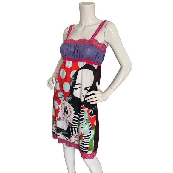 Custo Barcelona 90's y2k graphic face print camisole dress vintage - Picture 2 of 6